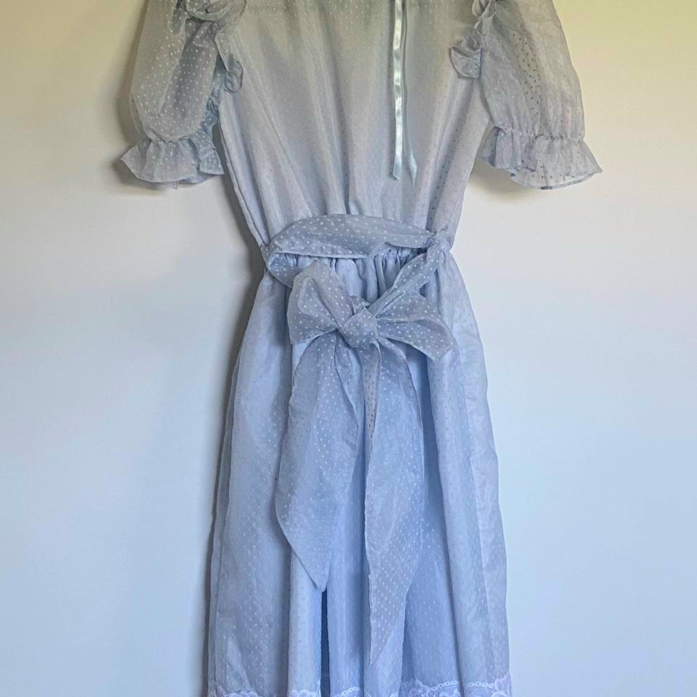 Yves Saint Laurent Girls Light Blue Long Sleeve Dress